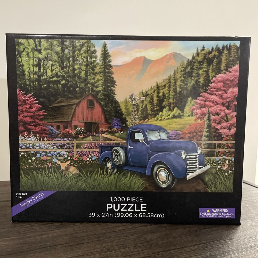 Brother Sister Design Studio 1000 Piece Puzzle 27x39in Vintage Truck Barn Scenic